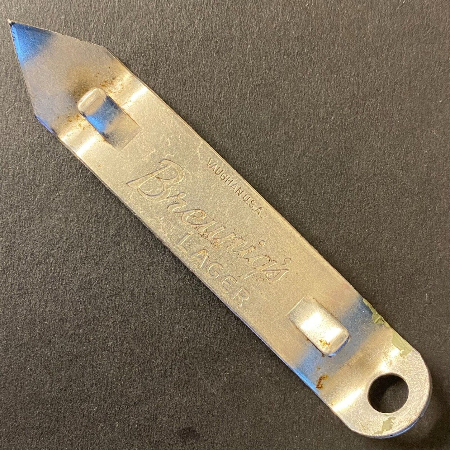 Breunig's Lager Beer Vintage Small Steel Can Bottle Opener 3 1/4" Scarce
