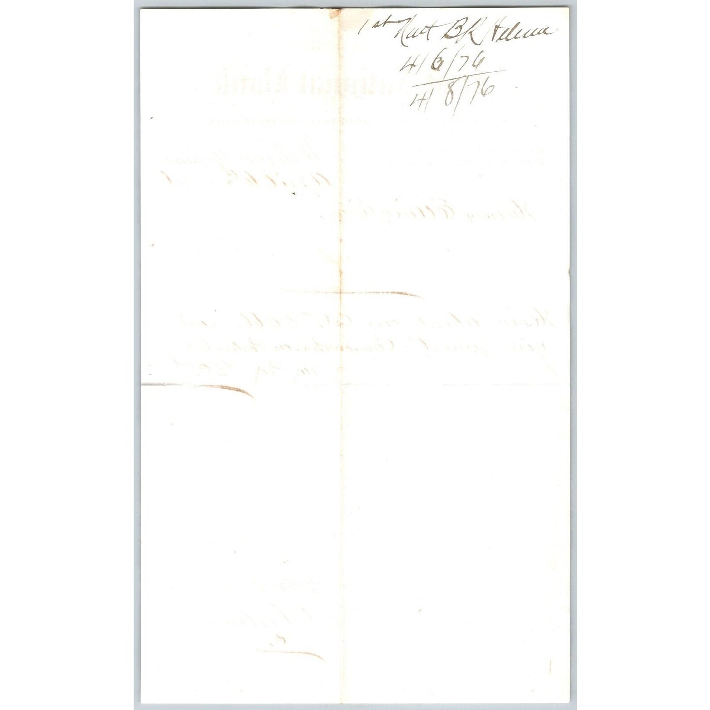 First National Bank Helena, MT 4/6 1876 Payment Advice Henry Elling*
