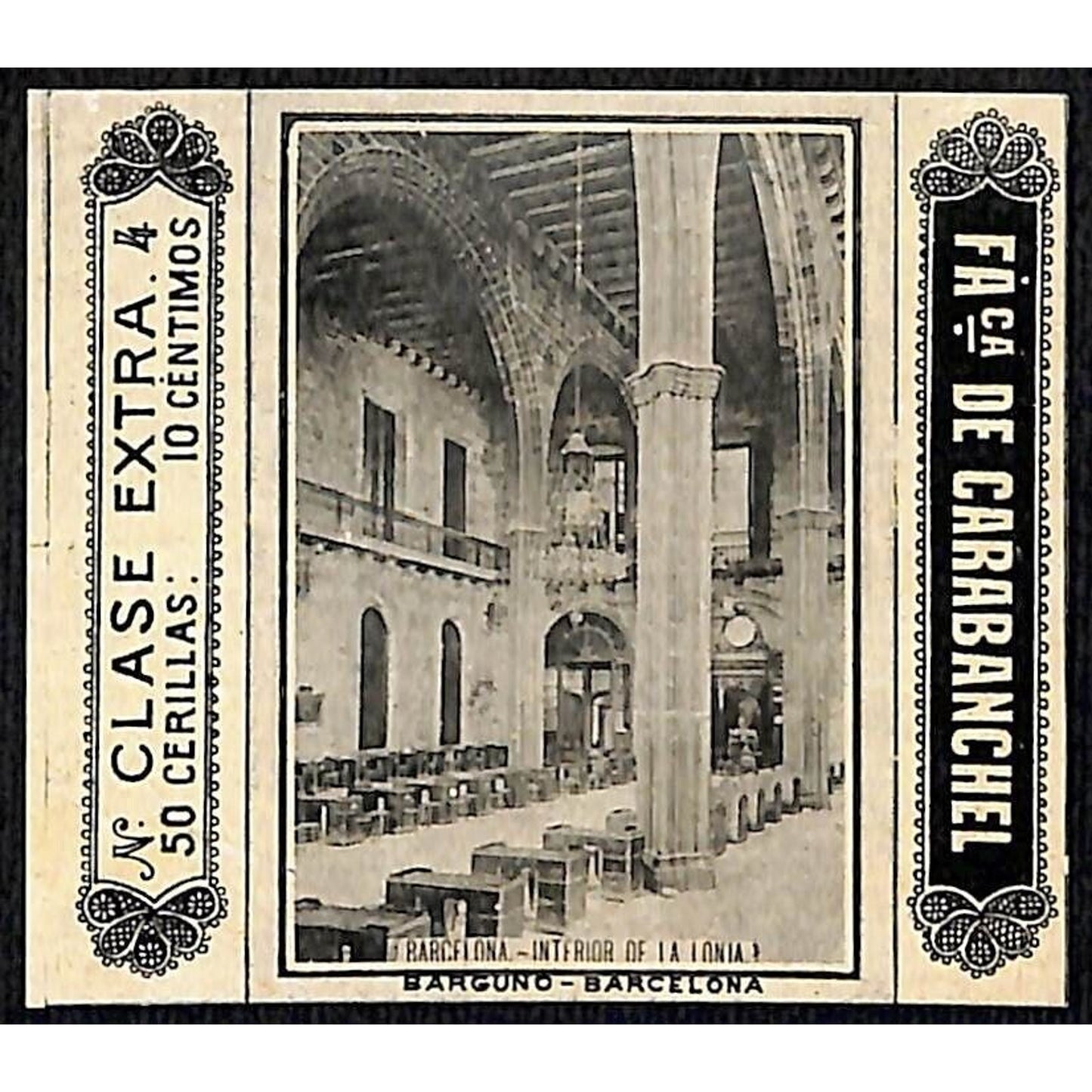 La Lonja de Carabanchel Barcelona c1920's Matchbox Label VGC
