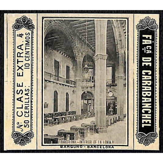 La Lonja de Carabanchel Barcelona c1920's Matchbox Label VGC