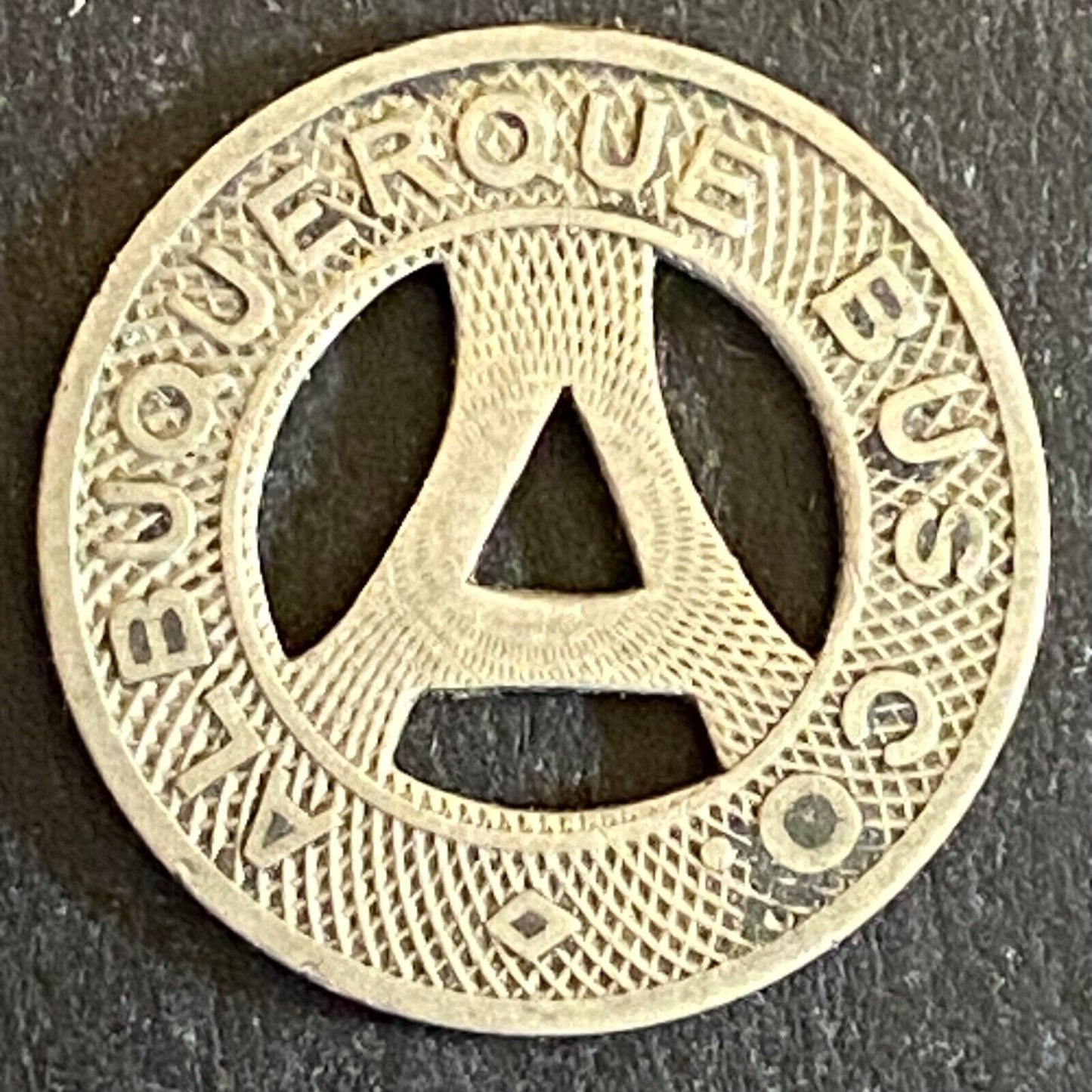Albuquerque Bus Co. "Health Country" Transit Token 16mm VGC Hanging "A" (#16)