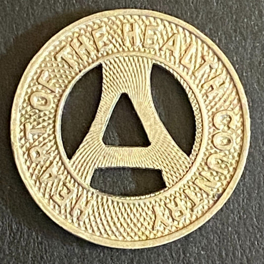 Albuquerque Bus Co. "Health Country" Transit Token 16mm VGC Hanging "A" (#1)
