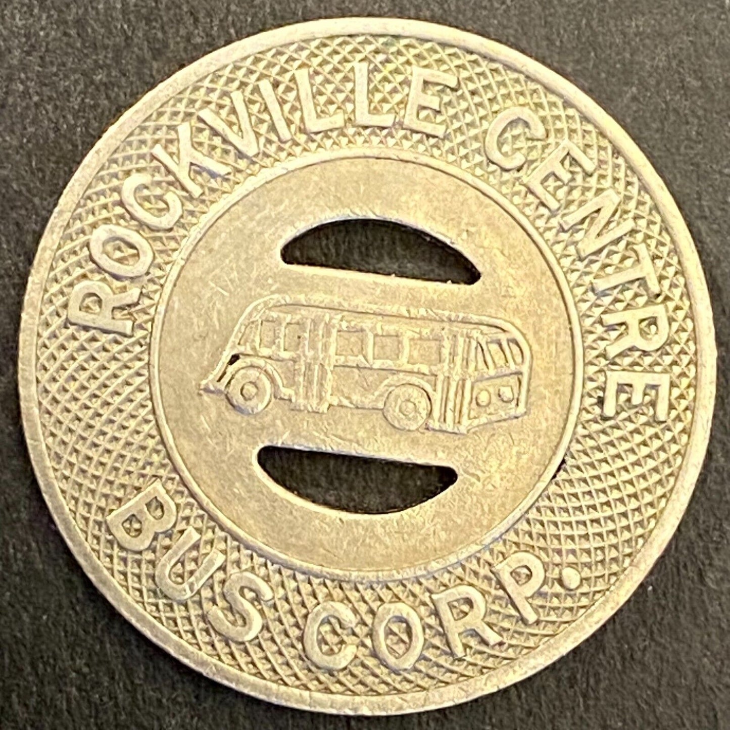 Rockville Centre Bus Corp G/F Local Fare Transit Token c1946 23mm