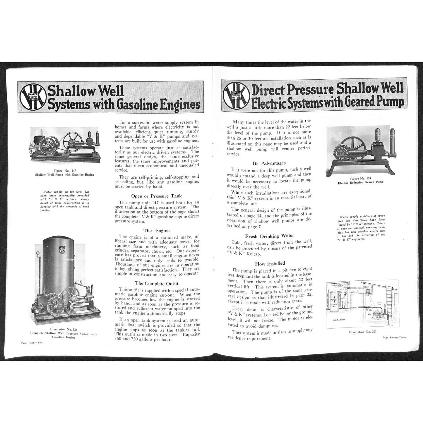 Valie Kimes Water Supply Systems Catalog 36pp 1920 w/ Illustrations Scarce VGC