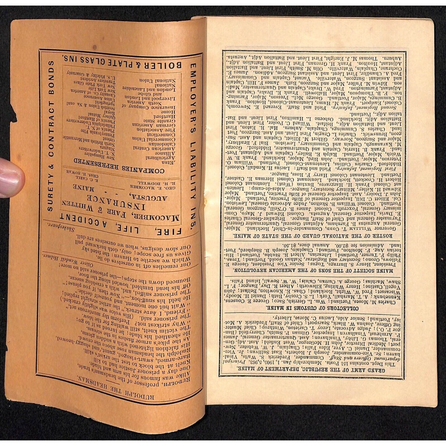 1907 Maine's Farmers Almanac Daniel Robinson Charles E Nash Augusta 48pp* Scarce