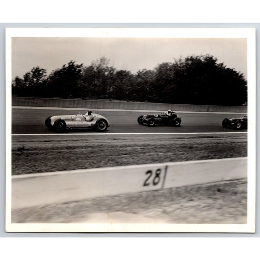 Gilmore Red Lion Car #10 c1940's Auto Racing Photo 4" x 5" Stamped Ed Hitze