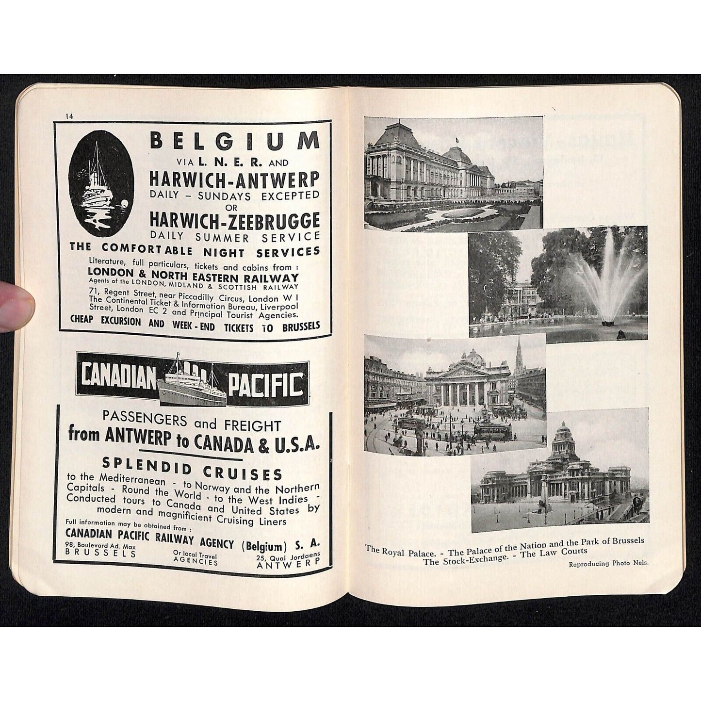 Brussels Belgium Tourist Guide Booklet w/ Hotel List 36pp c1950's VGC Scarce