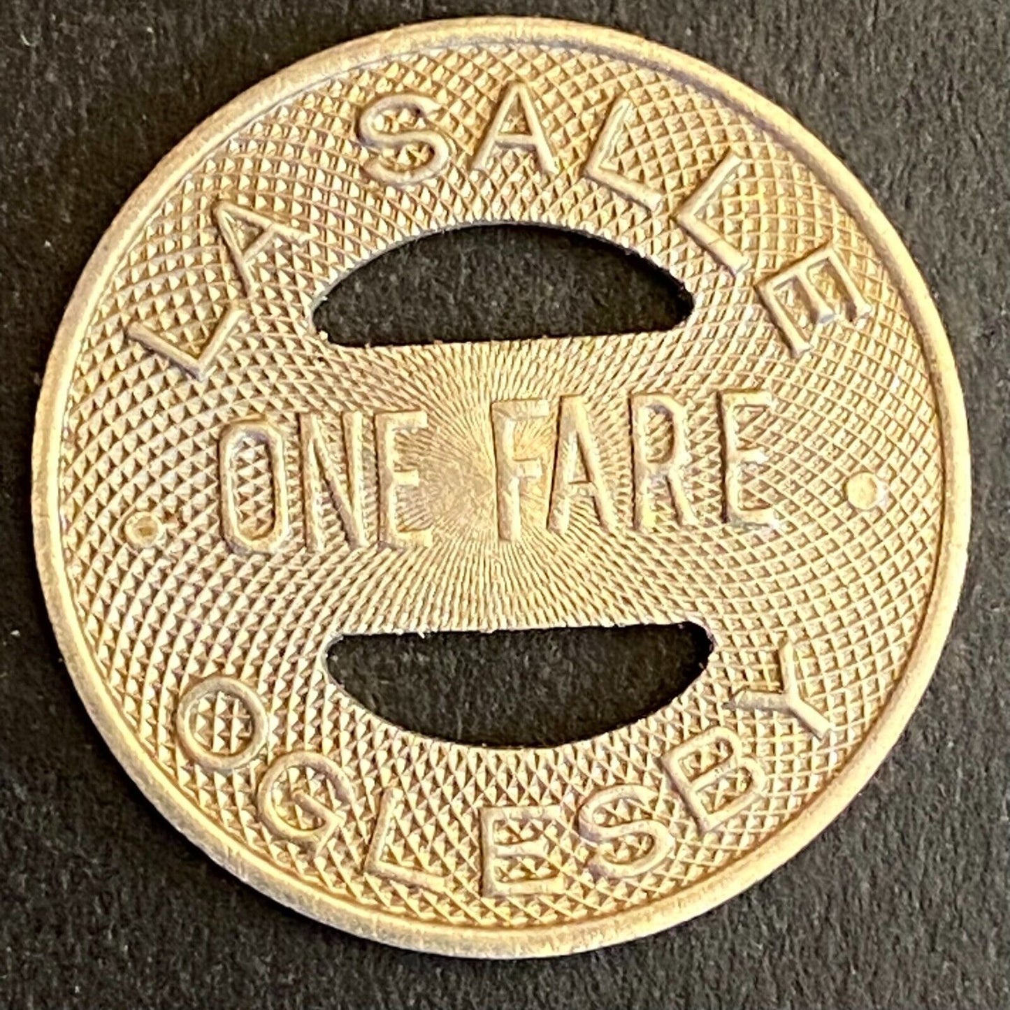 La Salle Oglesby Illinois One Fare Transit Token 23mm (#2)