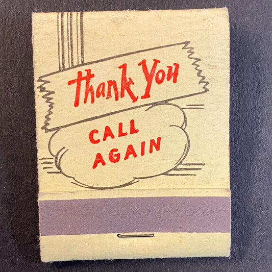 "Thank You Call Again" Chicago Match Co. Full Matchbook c1950's-60's
