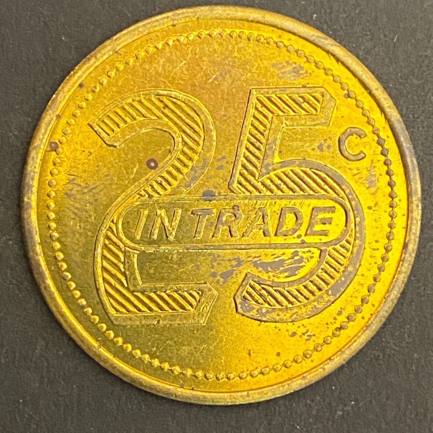 Fort Polk NCO Open Mess G/F 25¢ in Trade Token Brass Louisiana 28mm (#6)