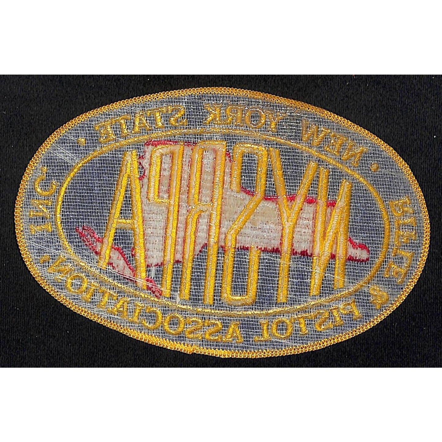 NYS Rifle & Pistol Large Oval Embroidered Patch 6 3/8" NOS c1970's -80's