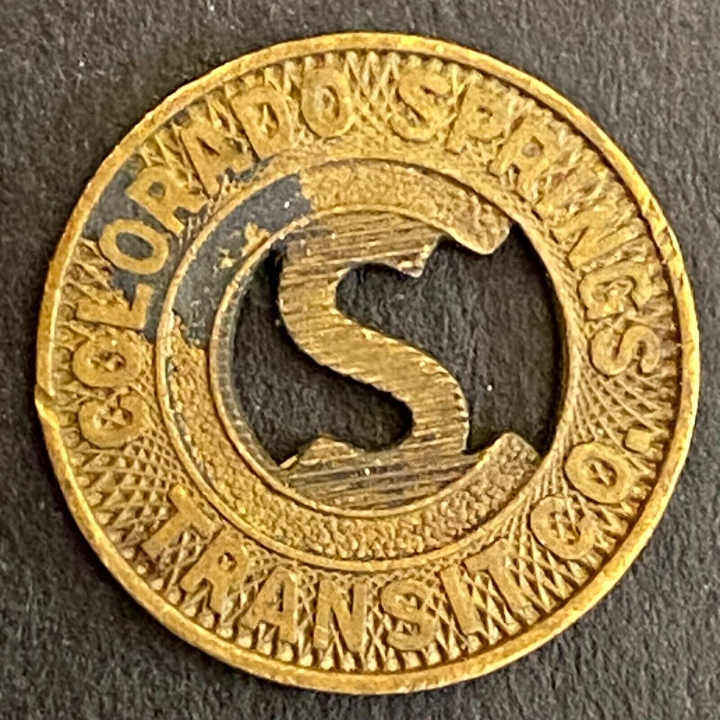 Colorado Springs Transit Co. G/F One Fare Transit Token 16mm (#3)