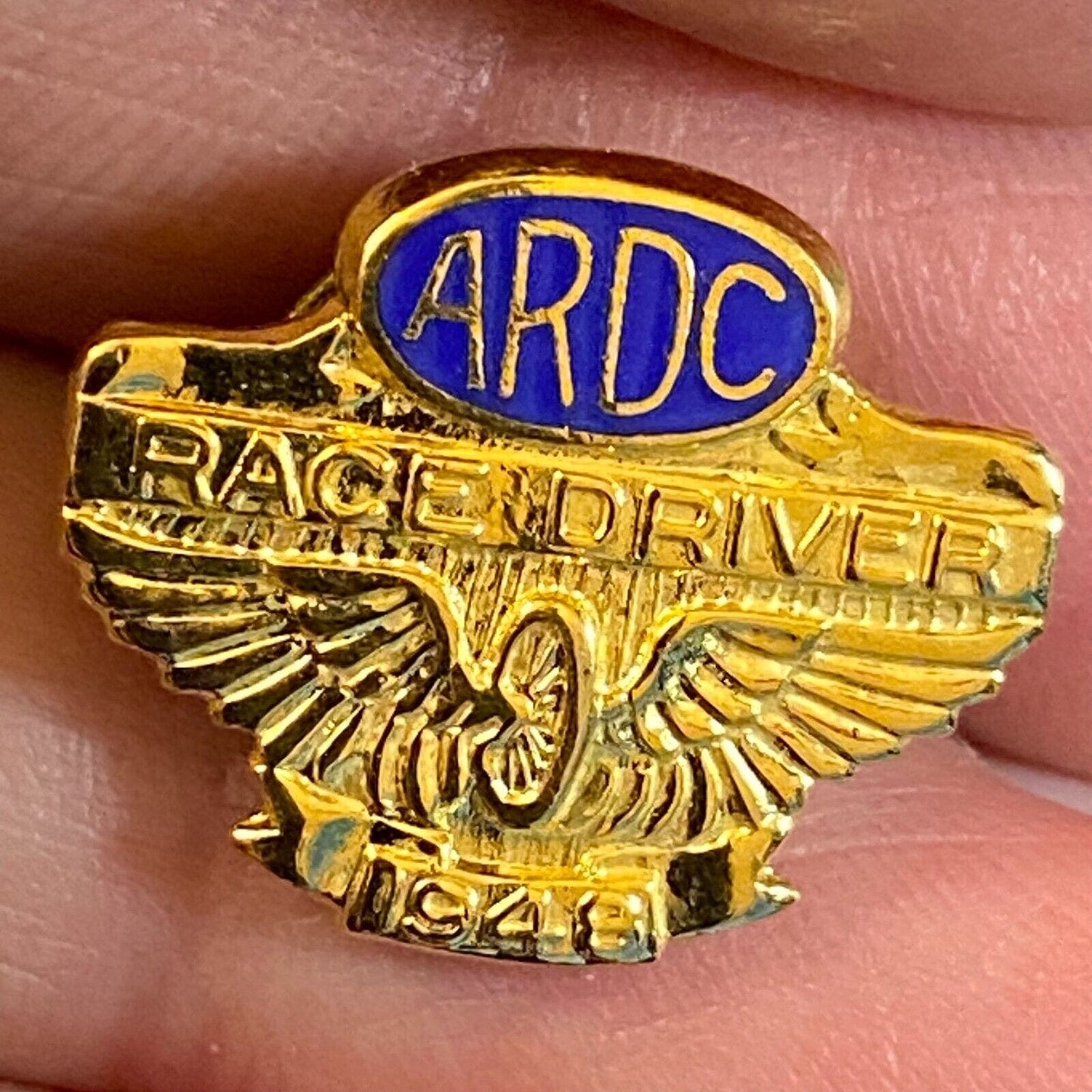 ARDC American Racing Drivers Club 1948 Enameled Lapel Pin "Race Driver" VGC