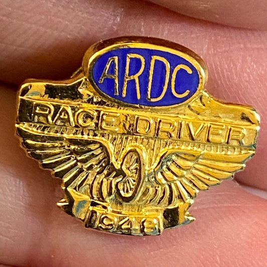 ARDC American Racing Drivers Club 1948 Enameled Lapel Pin "Race Driver" VGC