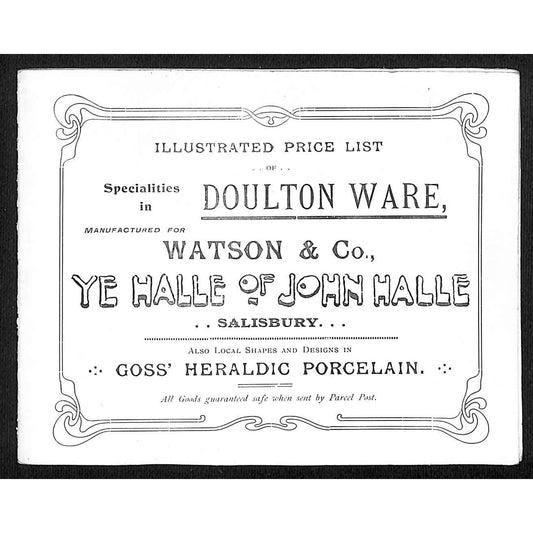 Watson & Co. Ye Halle of John Halle, Salisbury Price List 12pp c1910-20's Scarce