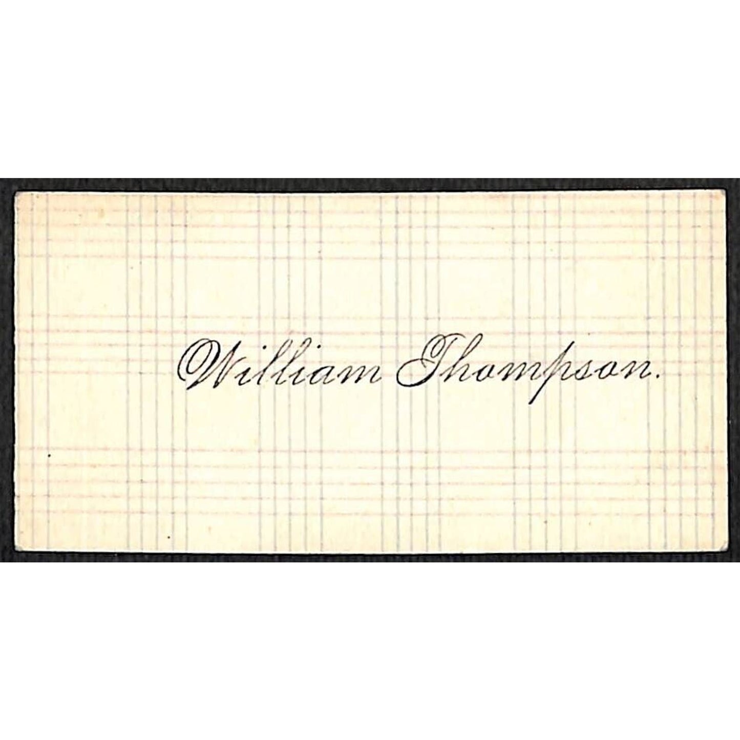 "William Thompson" Victorian Calling Greeting Card w/ Patterned Background