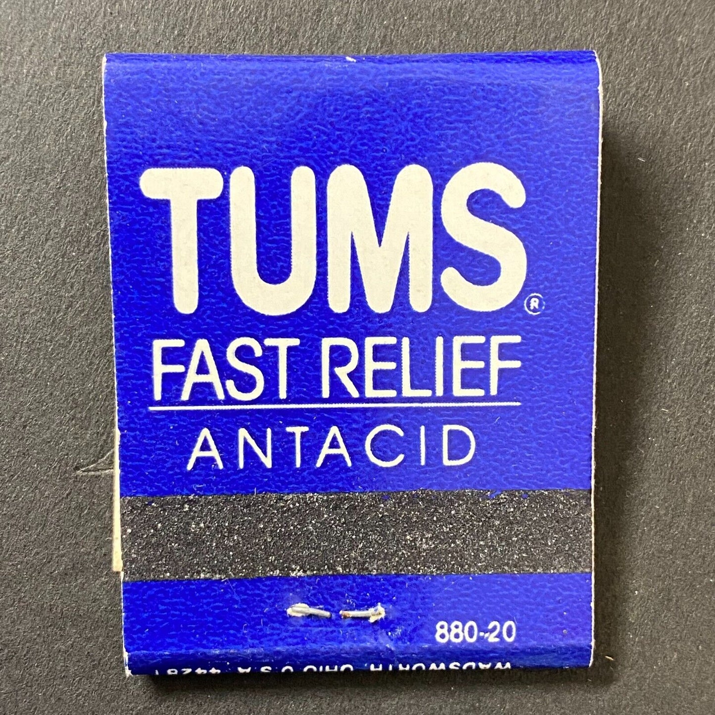 Tums Fast Relief Antacid Near Full (-1) Matchbook c1981