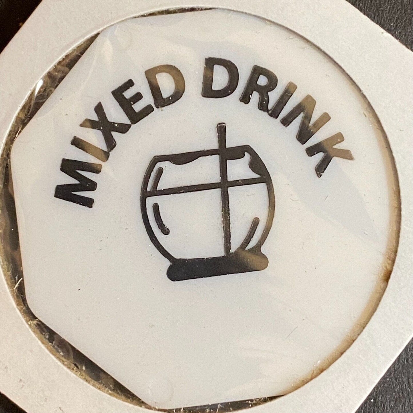 Portage, PA AMVETS Post 150 c1980's Hexagon Plastic Token "Mixed Drink" 1 3/8"