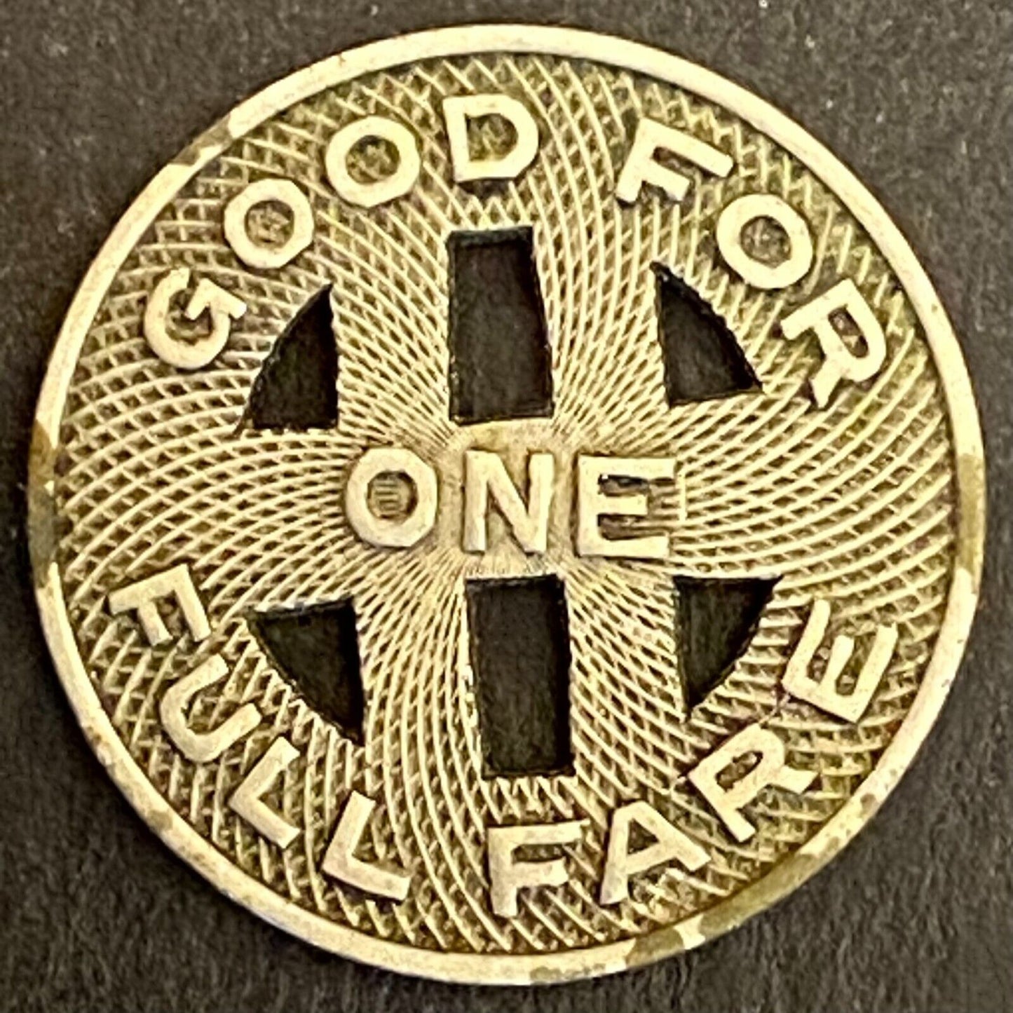 Honolulu Rapid Transit 1924 G/F One Full Fare Transit Token 16mm (#8)