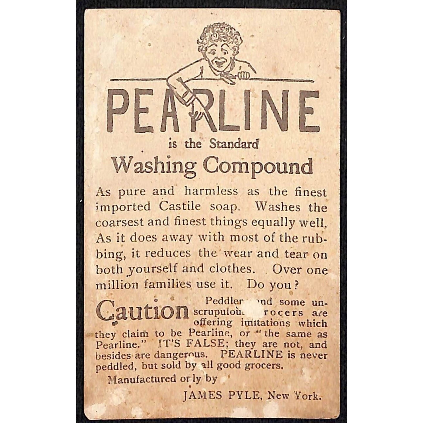 James Pyle's Pearline Victorian Trade Card - Girl Draws Silly Picture