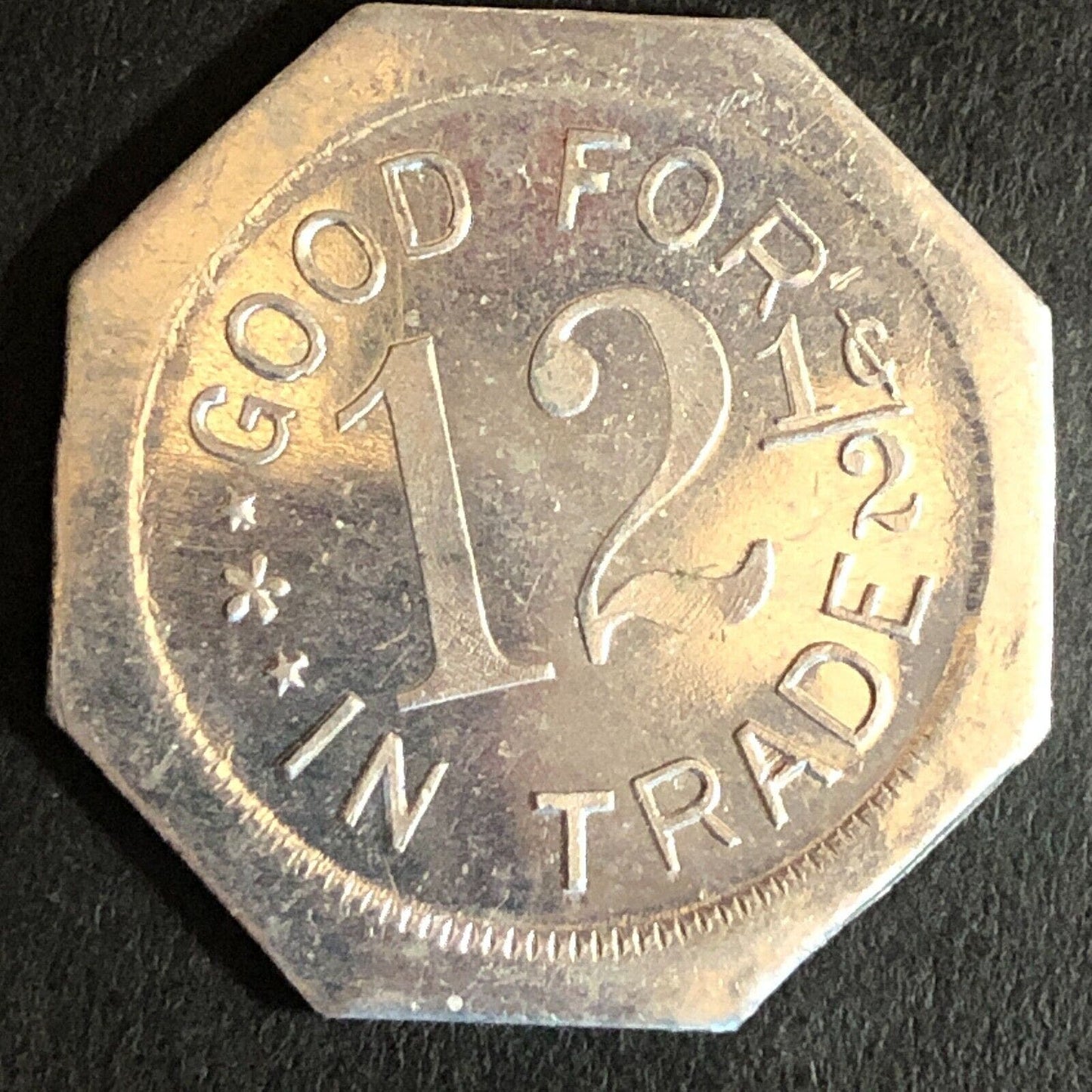 Duncan and Denman Livermore CA Cigars? c1917 Alum G/F 12 1/2¢ Trade Token - 25mm