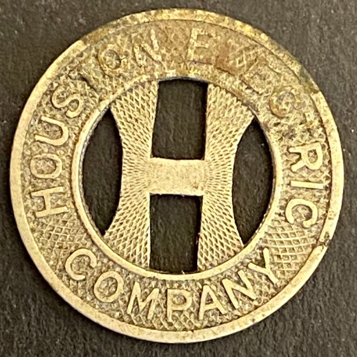 Houston Electric Company G/F One Fare Full Transit Token 16mm