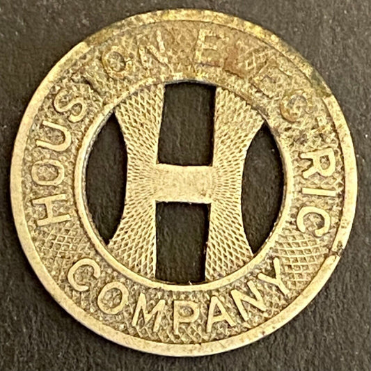 Houston Electric Company G/F One Fare Full Transit Token 16mm
