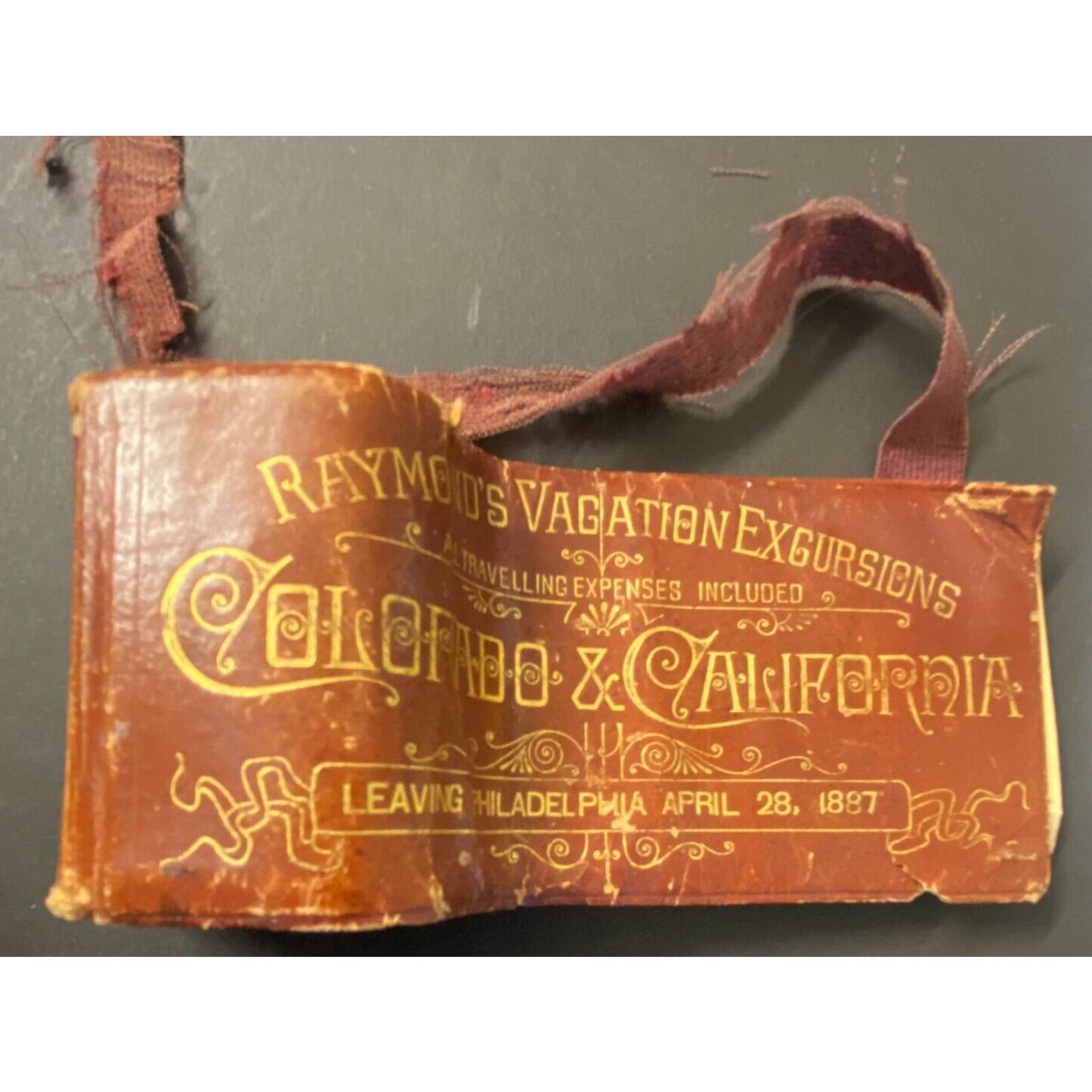 1887 Raymond's Vacation Excursions 2" x 5" Ticket Book w/ Stubs Only Very Scarce