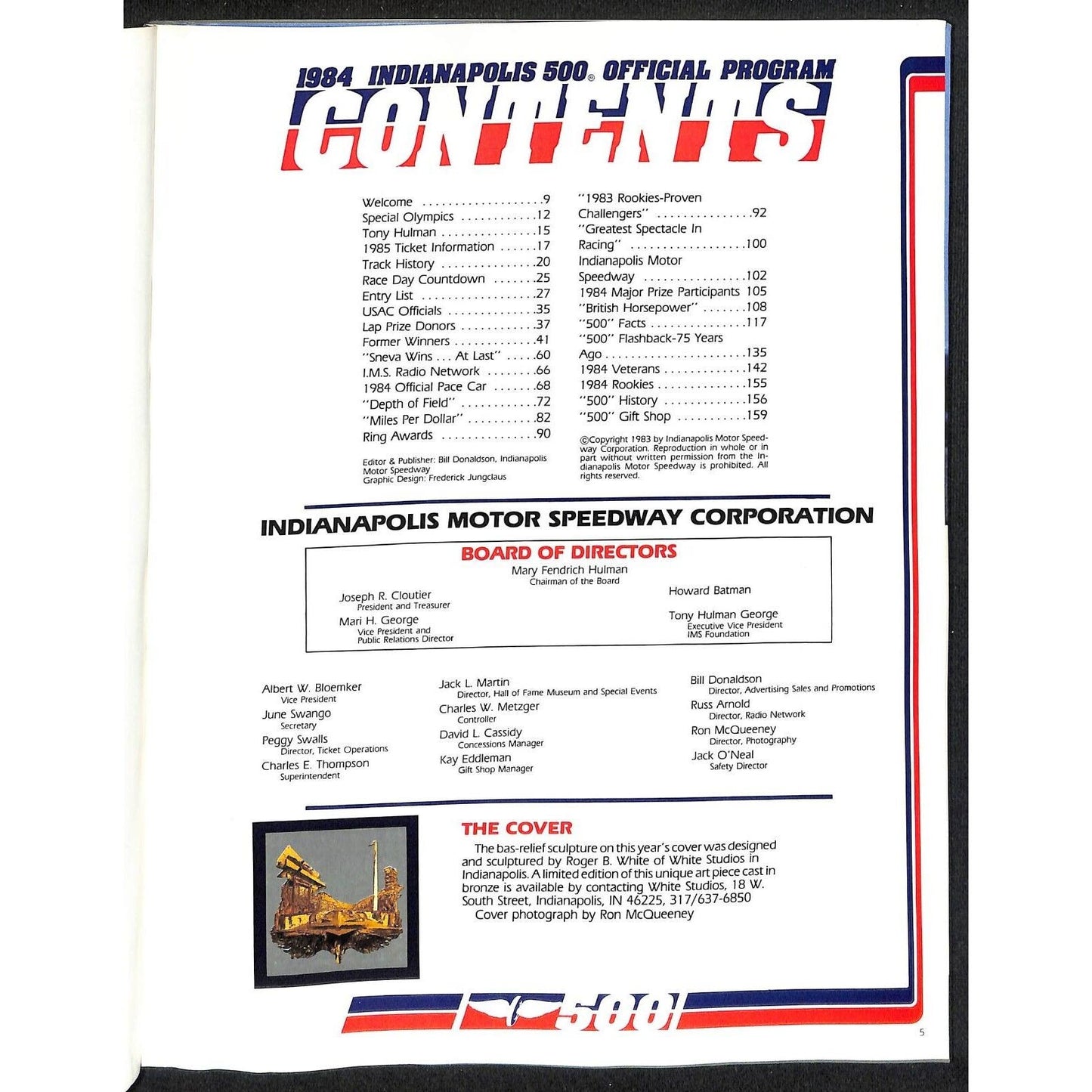 1984 Indianapolis 500 Program Racing VGC 163pp 14oz
