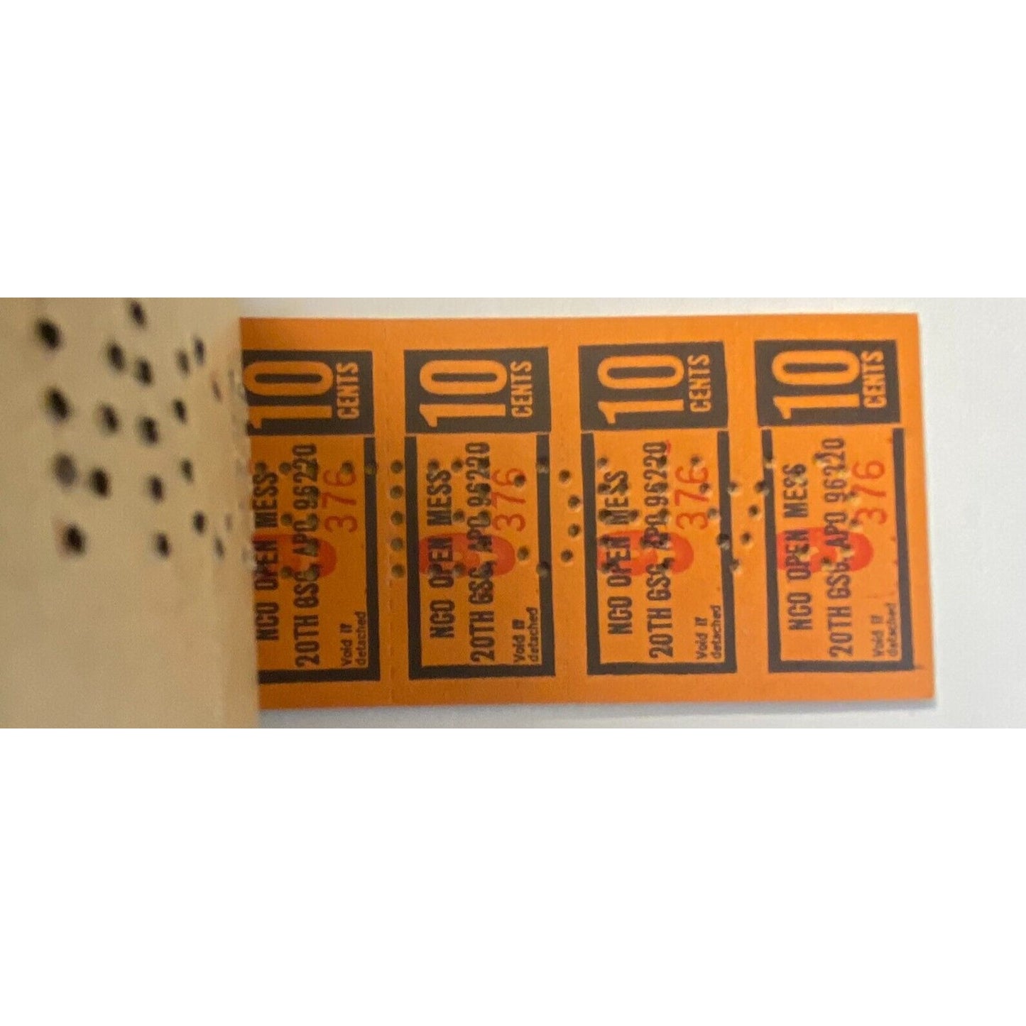 Bupyeong Korea NCO Open Mess Partial $5.00 Coupon Booklet 1970 #376 VGC Scarce