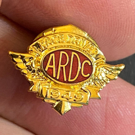 ARDC American Racing Drivers Club 1949 Enameled Lapel Pin "Race Driver" VGC