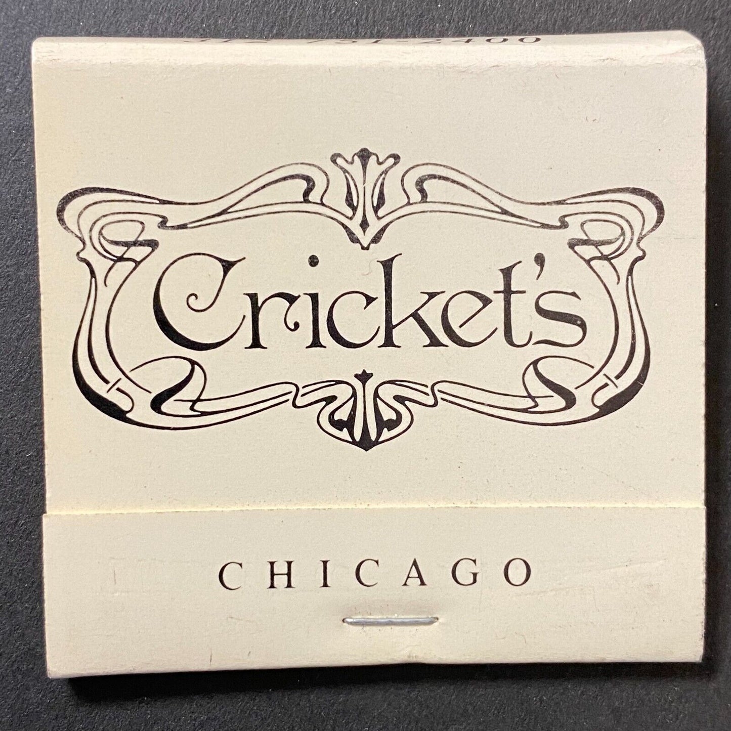 Cricket's Restaurant (John B. Coleman) Chicago Full Matchbook c1974-80's VGC
