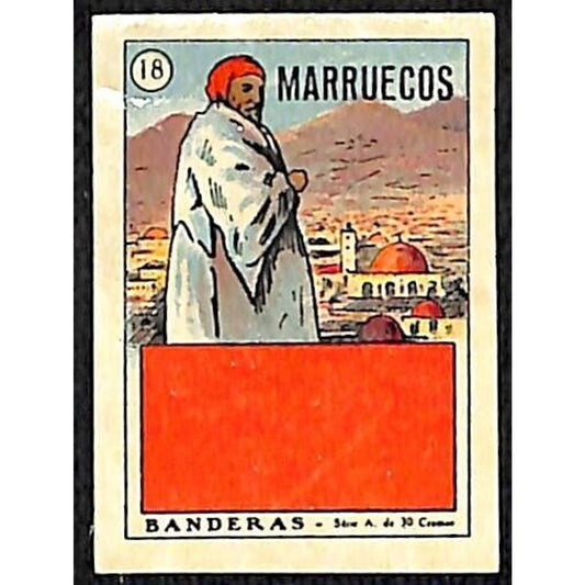 Morocco / Marruecos Country Banderas / Flag Matchbox Label Series Vintage #18