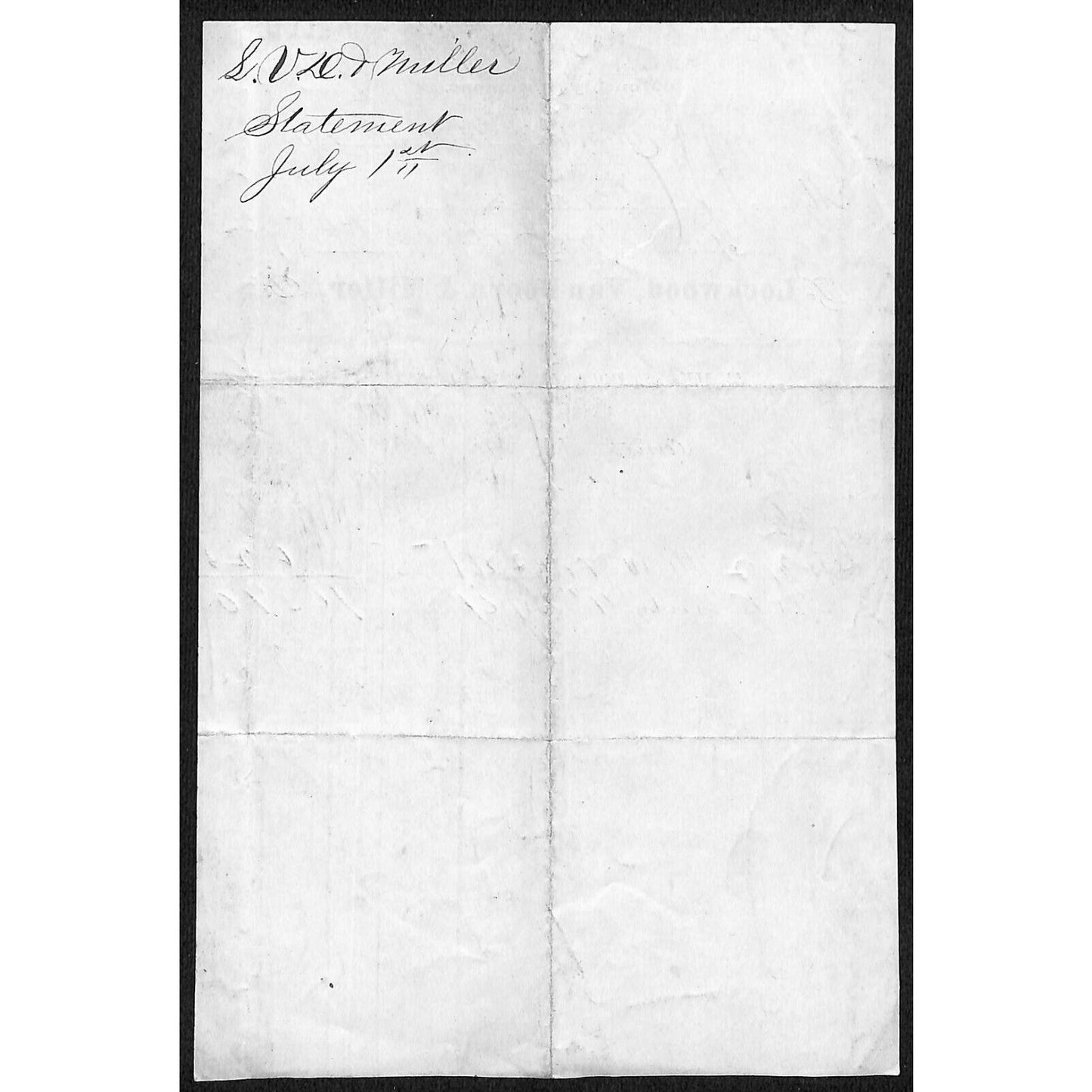 Lockwood, Van Doorn & Miller Cleveland 1867 Statement J.J. Cover* Scarce