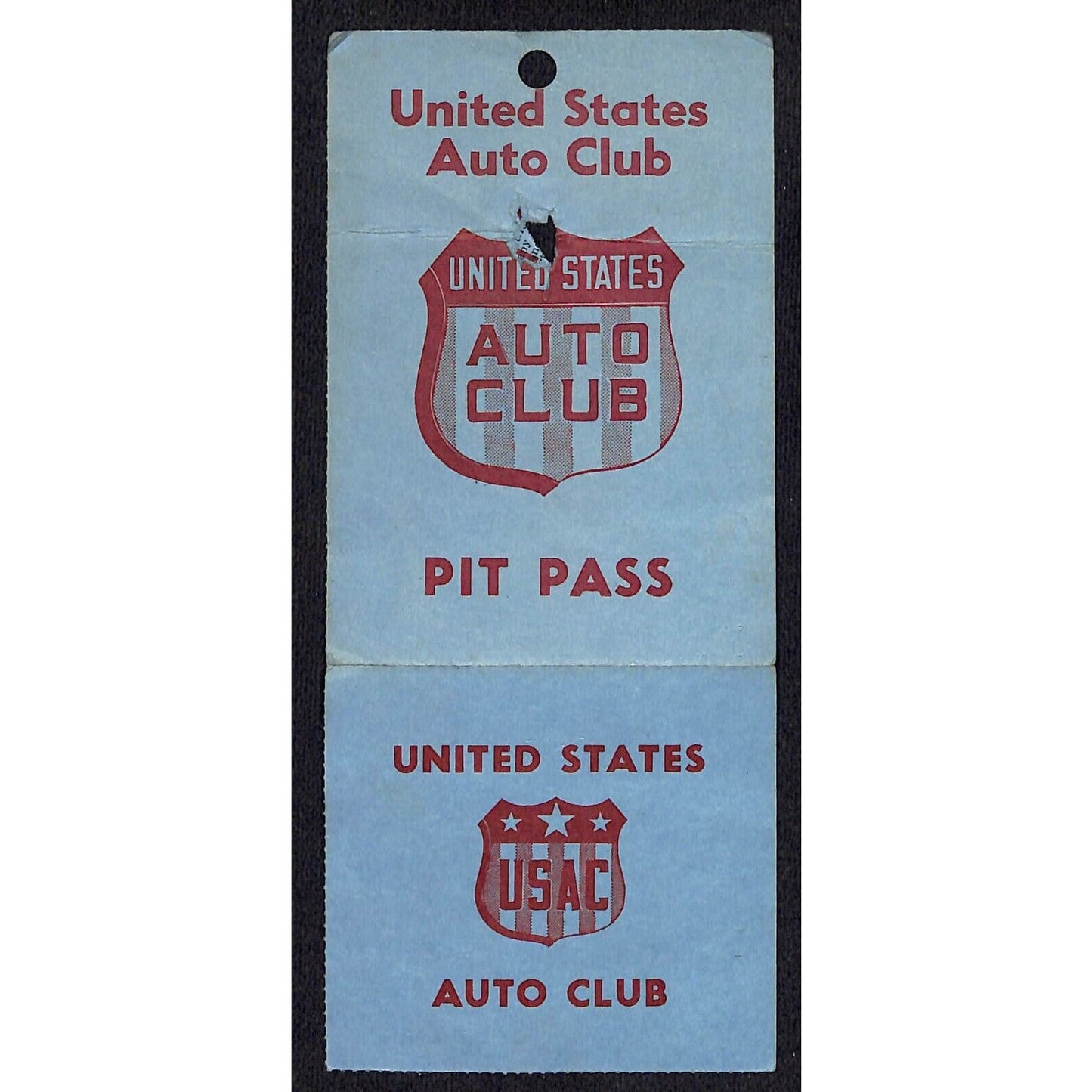 c1958 USAC Pit Pass & Receipt Signed John Blough (Owner / Mechanic) 10/20 Scarce
