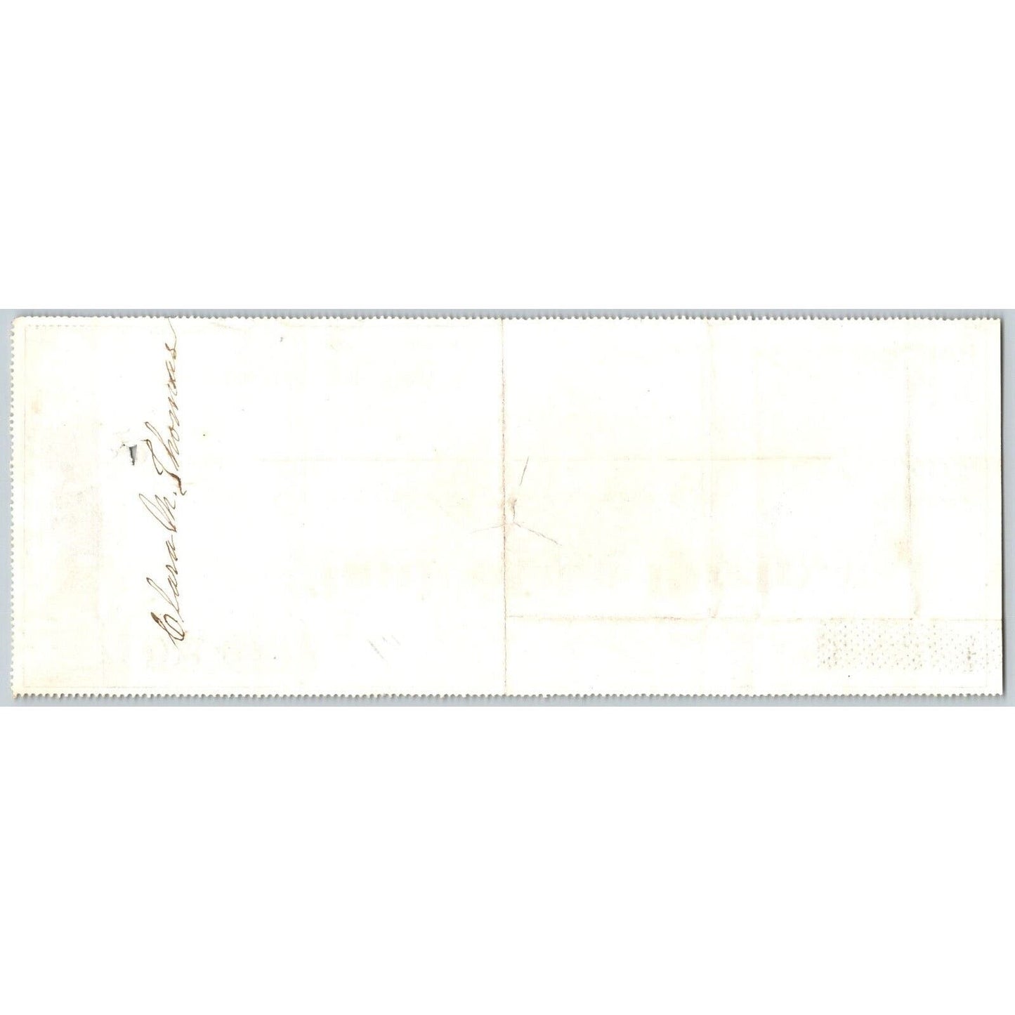 Bank of La Porte Check Clara H. Thomas 1878 Mining Vignette RN-G1 Rev Stamp 4482