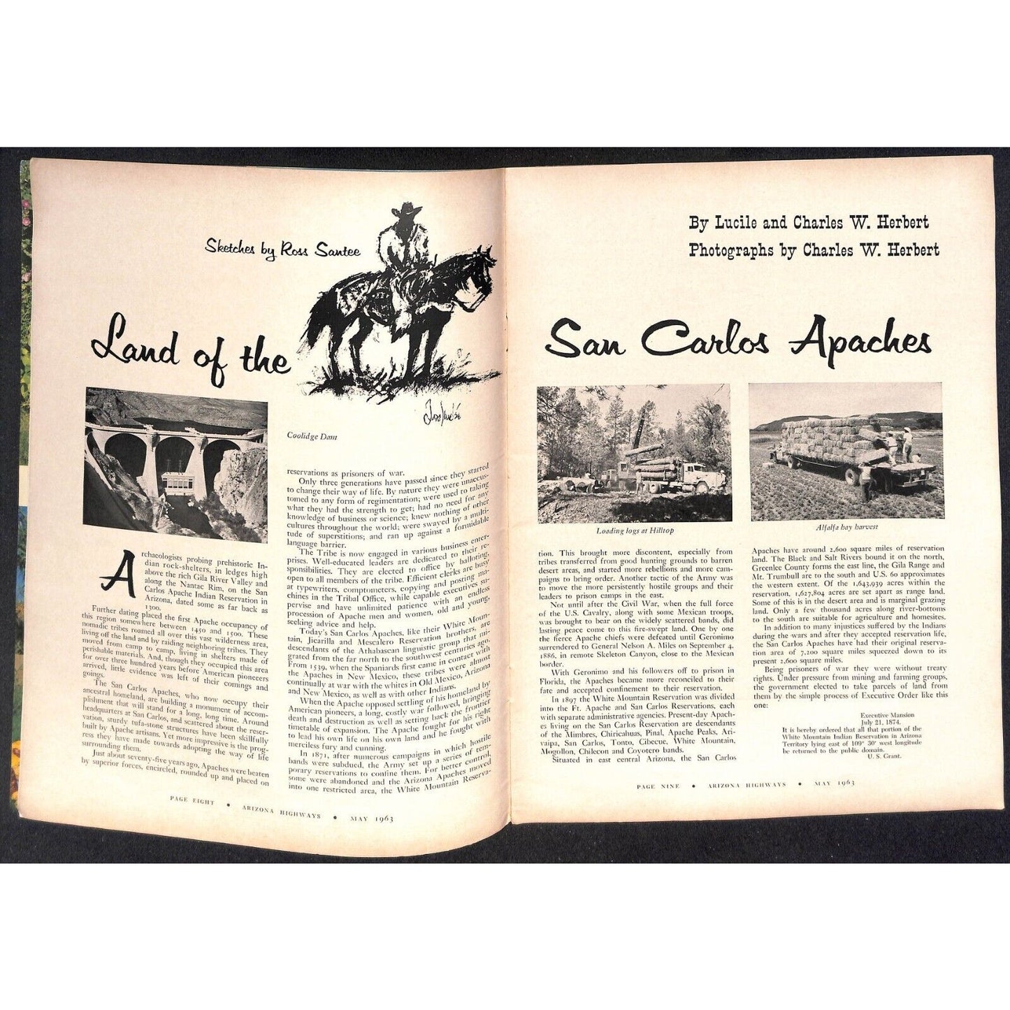 Arizona Highways Magazine May 1963 Land of the San Carlos Apaches Issue 40pp VGC