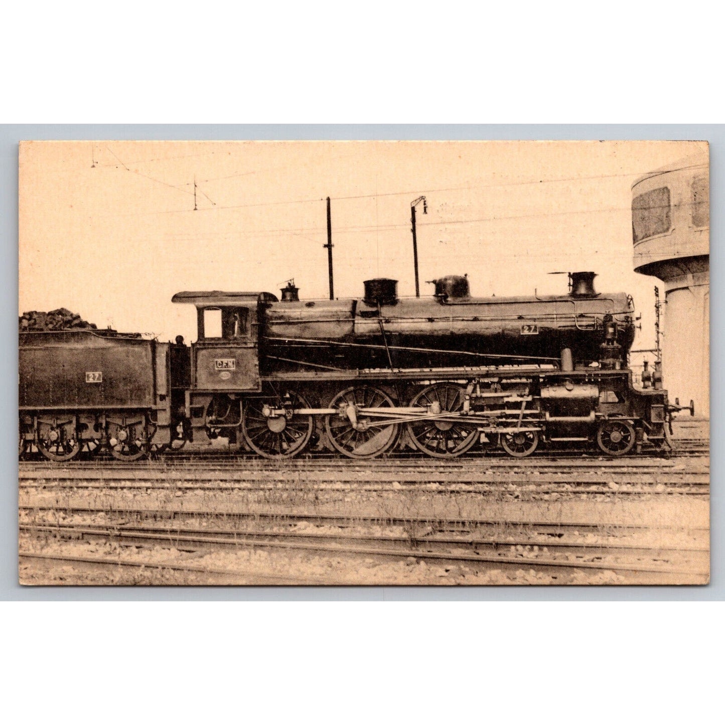 French Railroad RPPC* Postcard Locomotive 27 c1900 H.M.P.