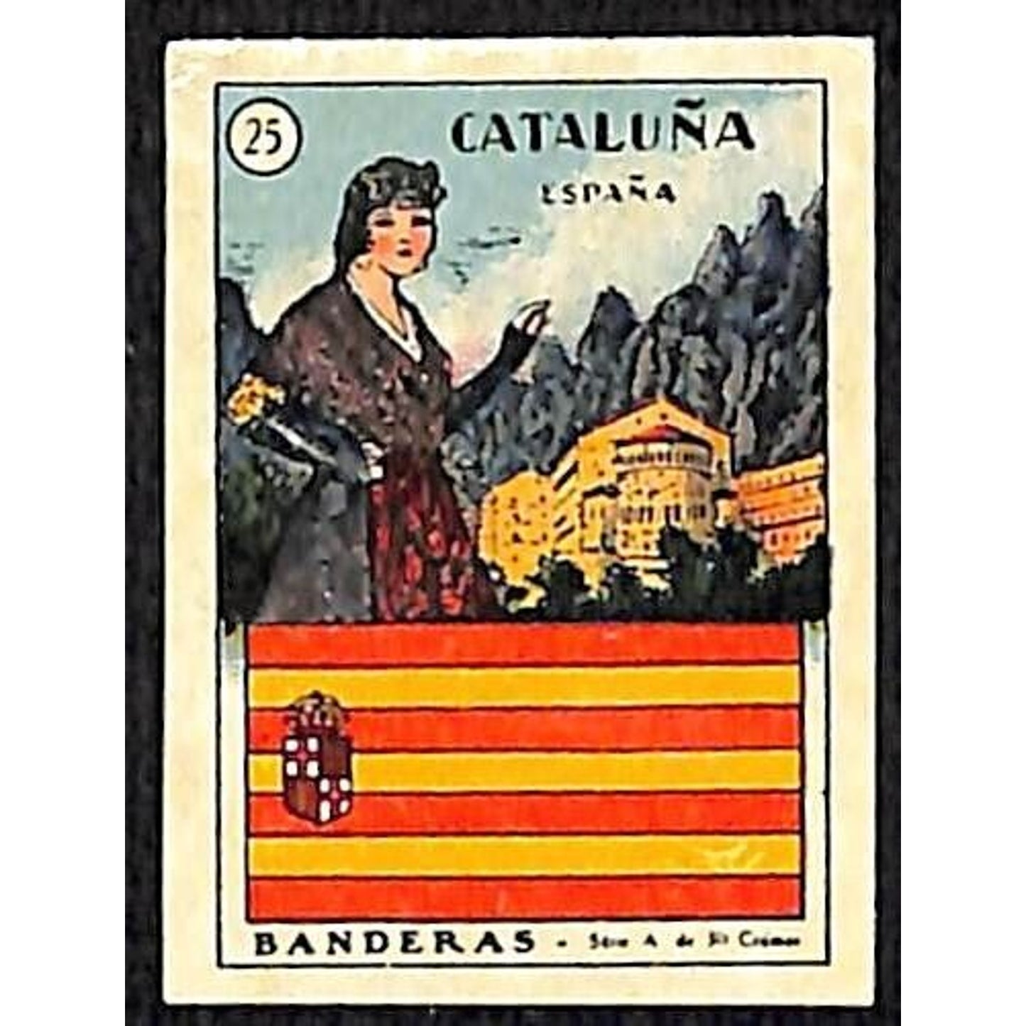 Cataluna / Spain Country Banderas / Flag Matchbox Label Series Vintage #25