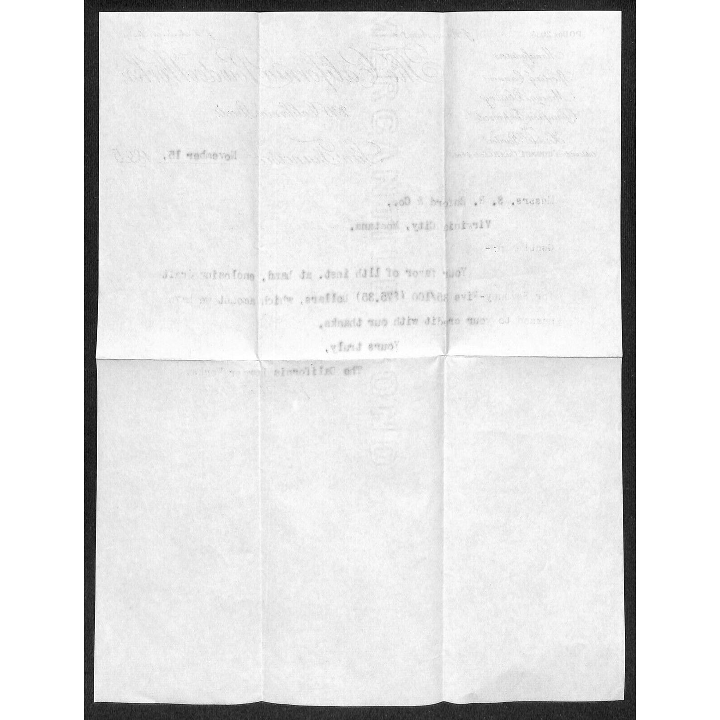 California Powder Works Hercules Dynamite 11/15 1895 Letterhead S.R. Buford*