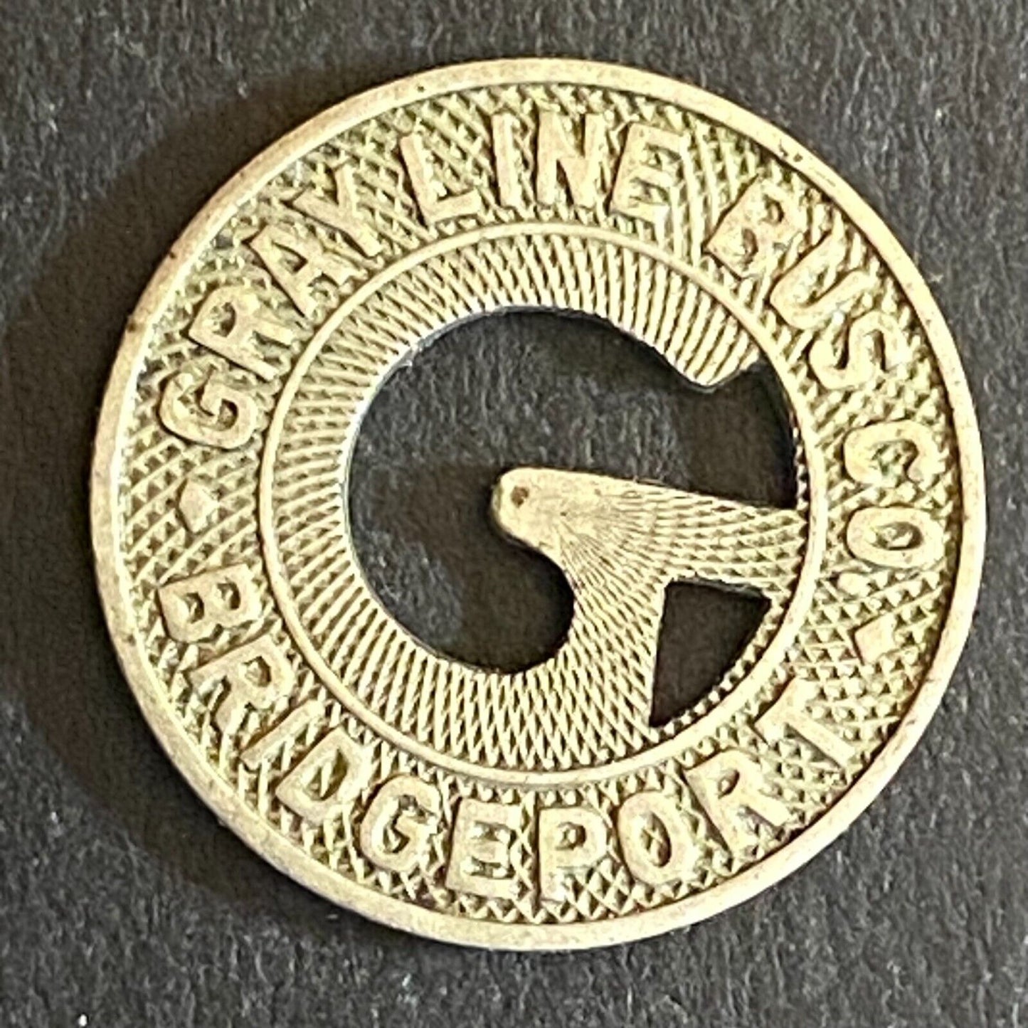 Gray Line Bus Co. Bridgeport (CT) G/F One Fare Transit Token 16mm