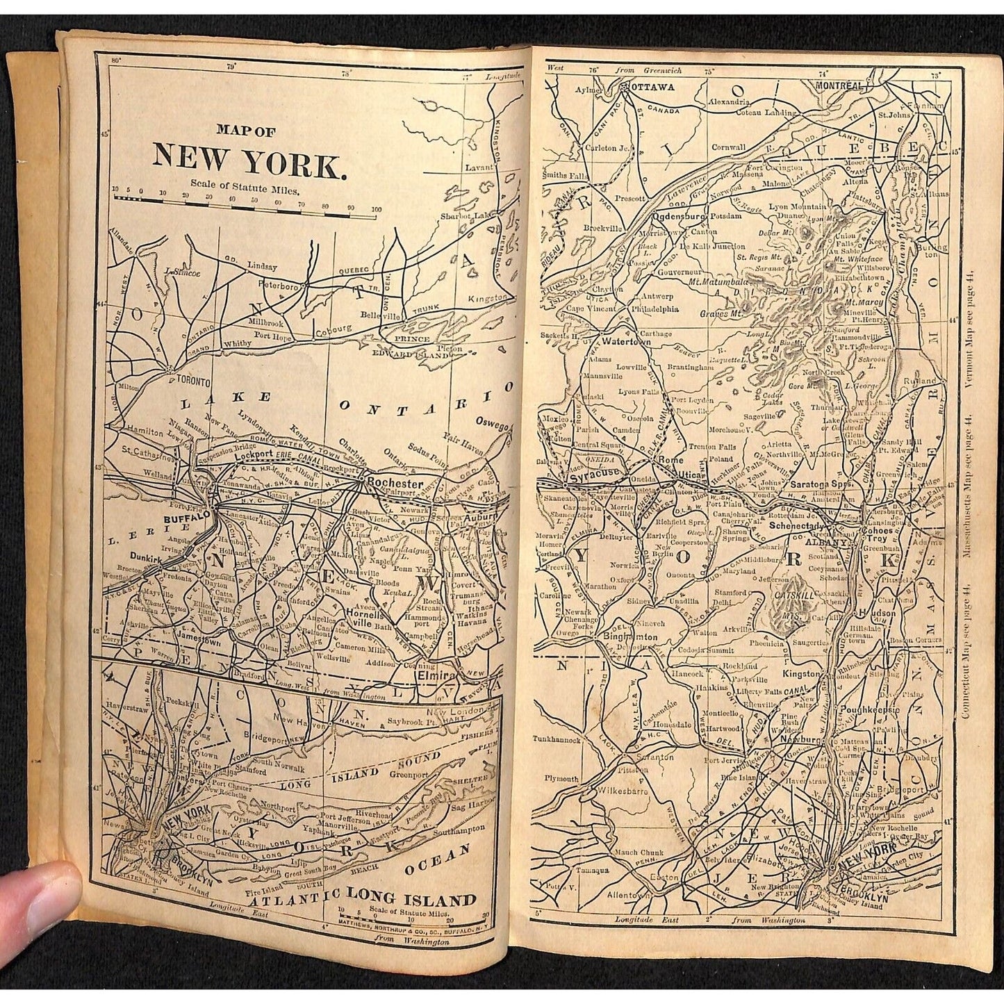1885 Commercial Travelers Railroad Guide & Hotel Directory NY & NE States 112pp