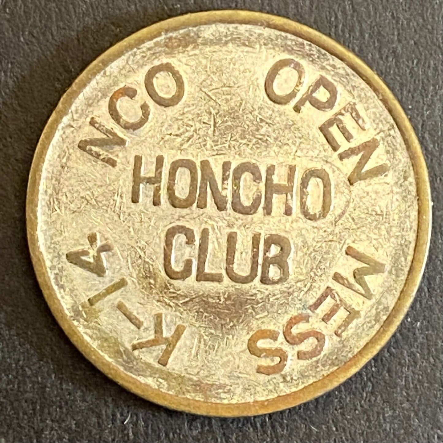 Korea Kimpo AFB Honcho Club Rocker Club NCO Open Mess Military Token 21mm Scarce