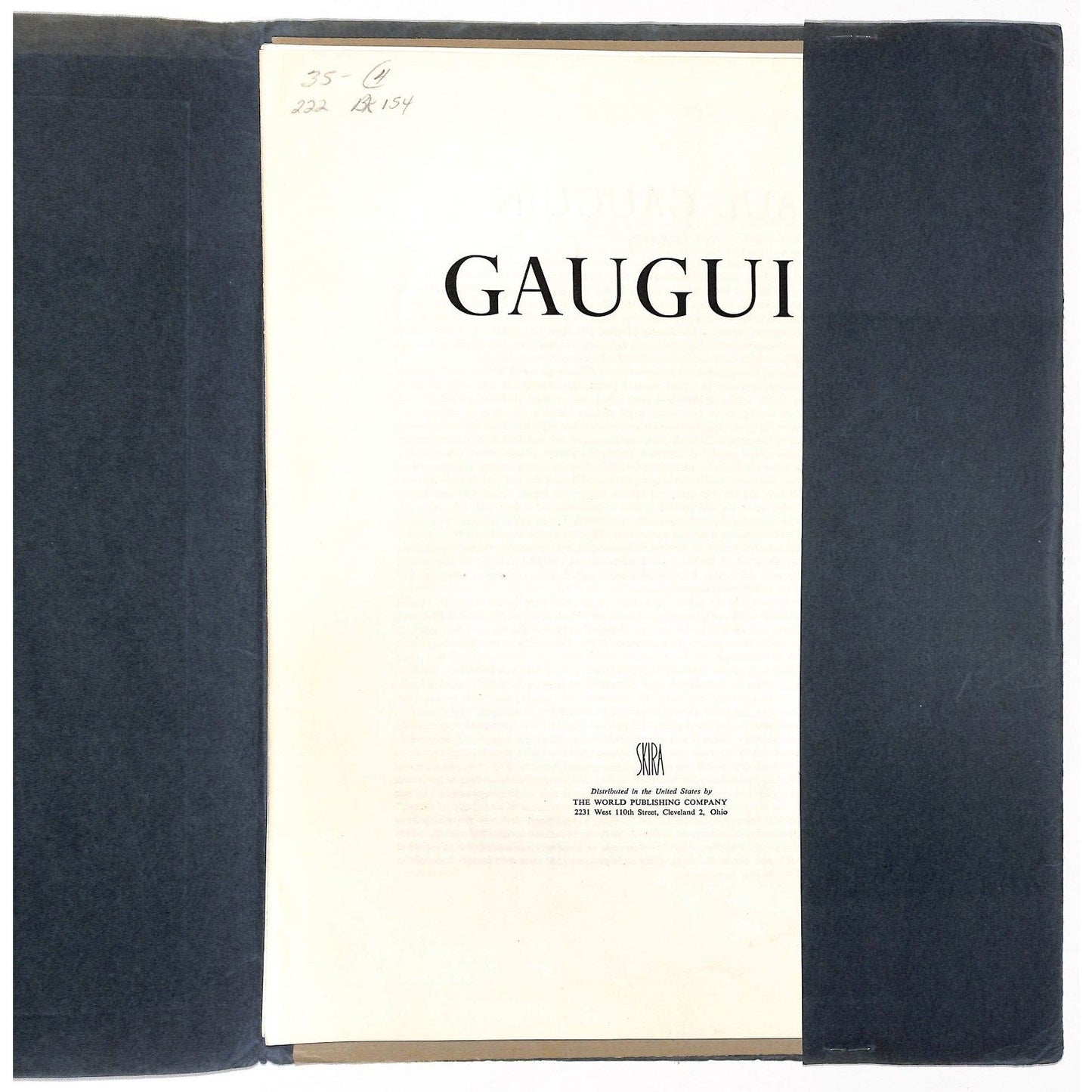 "The World Publishing Co." Gauguin Skira Color Prints w/ Cover & Bio Sheet
