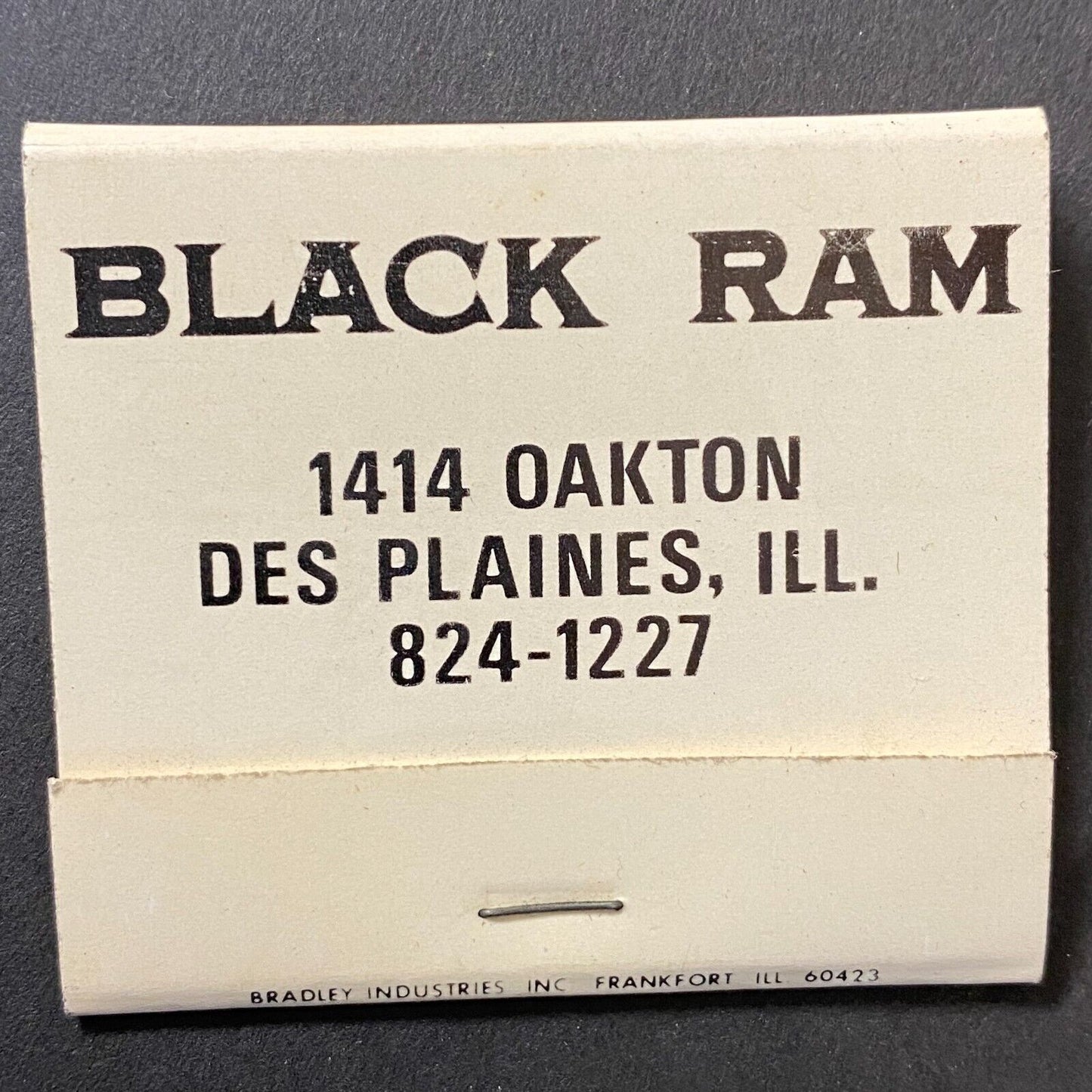 Black Ram Restaurant Des Plaines, IL Full Matchbook c1974-80's