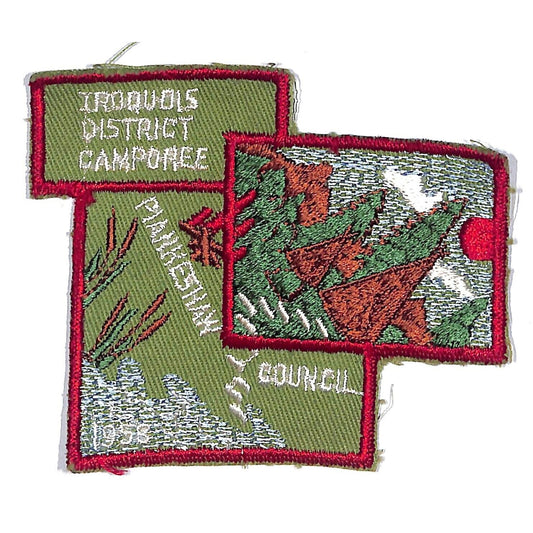 Boy Scouts BSA 1958 Piankeshaw Iroquois District Camporee Emb. Patch Scarce VGC