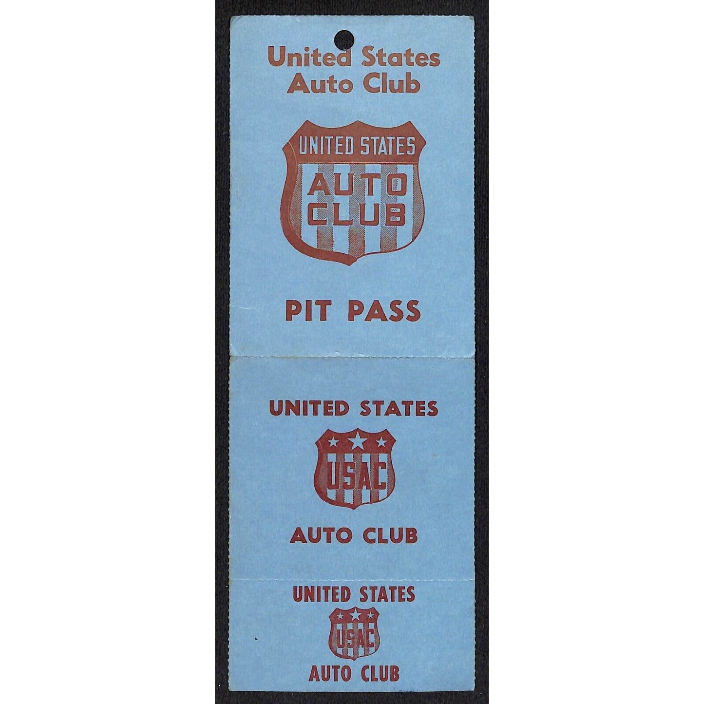 c1958 USAC Pit Pass & Receipt Signed John Blough (Owner / Mechanic) 9/28 Scarce
