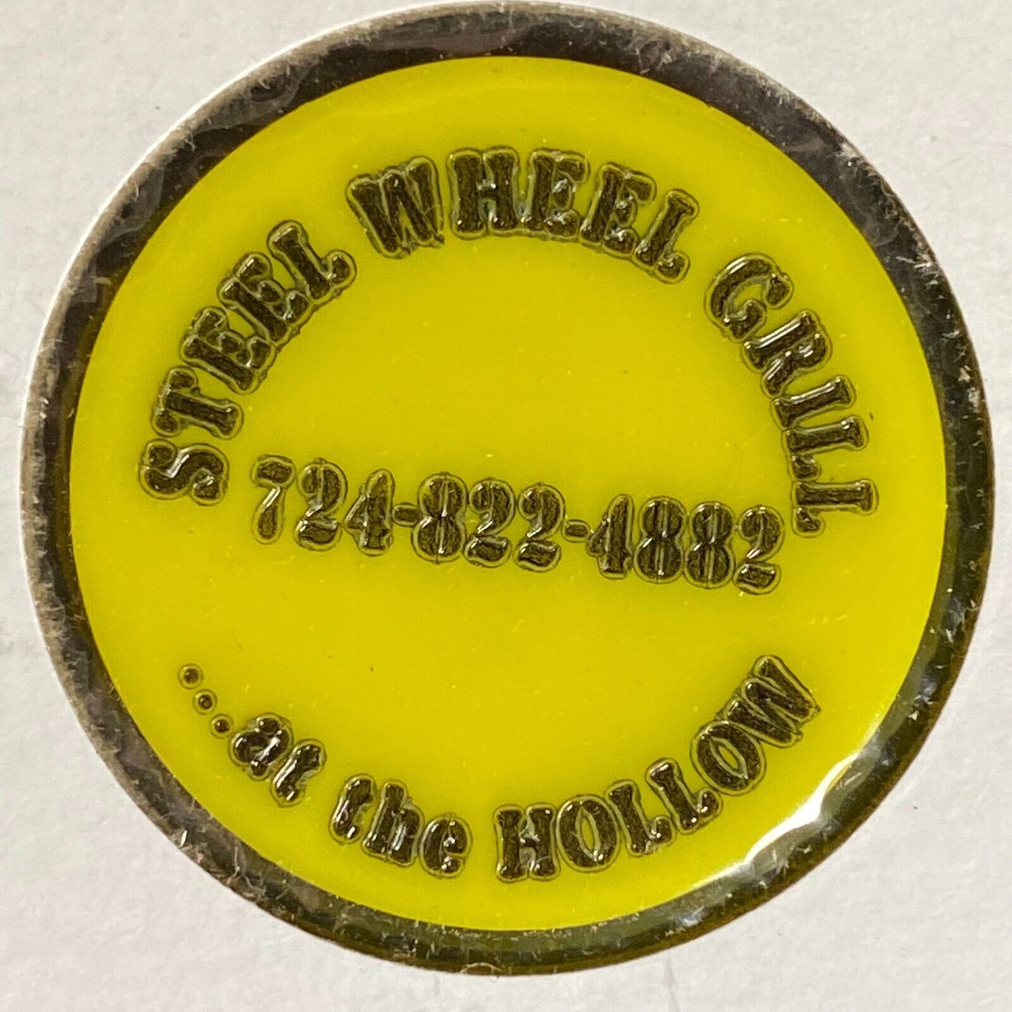 Butler, PA "Steel Wheel Grill at the Hollow" Plastic Token G/F Beer