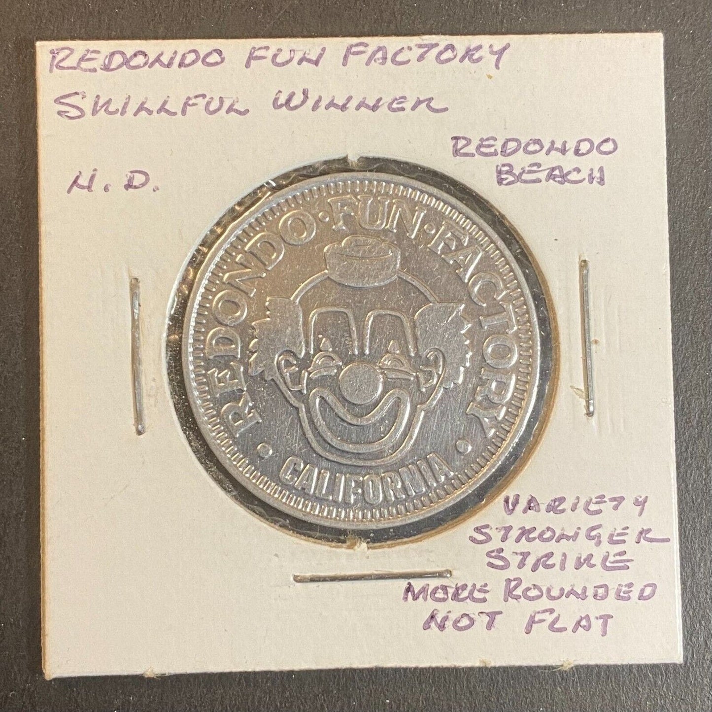 Redondo Fun Factory Skillful Winner Arcade Token Alum. 28mm Clown Strong Strike
