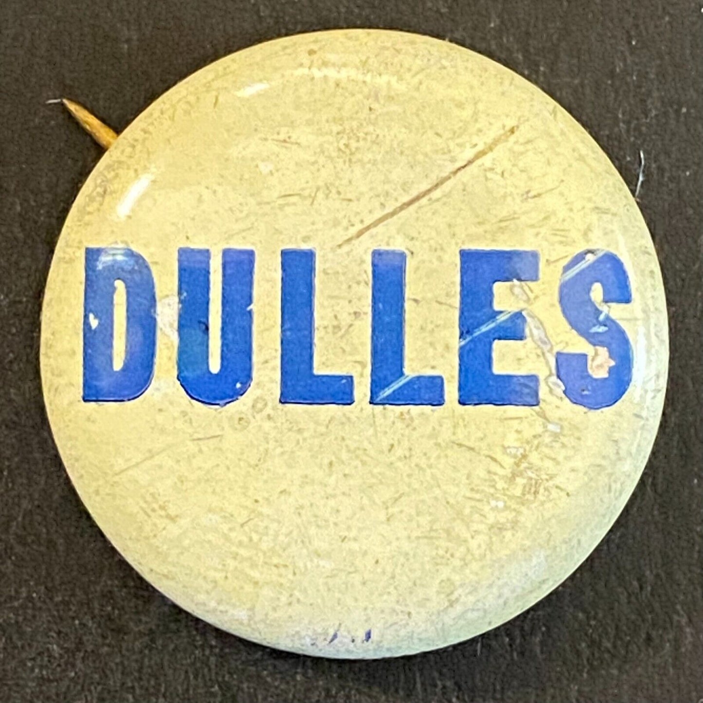 John Dulles Political Election Litho 3/4" Steel Pinback c1940's Bastian Bros.